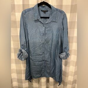 Zac & Rachel Blue Button-Up Tunic